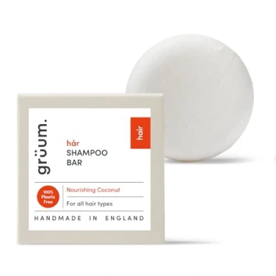 Image of grüum Nourishing Shampoo Bar 50g Bars for Hair Up to 60 Washes Soap Plastic Free Vegan Men &amp; Women Paraben All Types