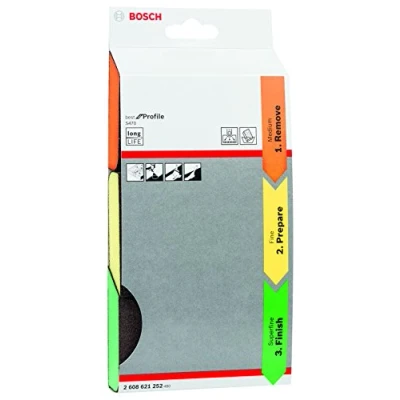 Image of Bosch accessories 3 piece Sanding Sponge S470 Best for Profile Set (wood, plastic and metal, 69 x 97 26 mm, hand sanding)