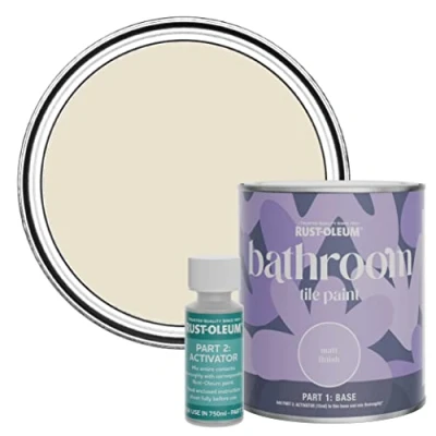 Image of Rust Oleum Beige Water Resistant Bathroom Tile Paint in Matt Finish Longsands 750ml