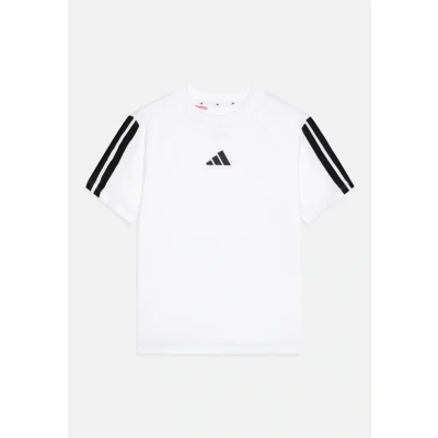 Image of adidas Unisex Kids Essentials 3 Stripes T Shirt, White/Black, 9 10 Years
