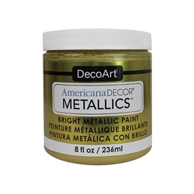 Image of DecoArt Americana Décor Metallic Jar of Paint, Acrylic, Soft Gold, 236 ml (Pack 1)