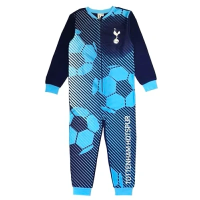 Image of Tottenham Hotspur Boys Onesie, Sleepsuit, All in One Pyjamas, Age 7 8 Years Blue