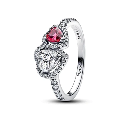 Image of Pandora Halo Hearts Ring 60
