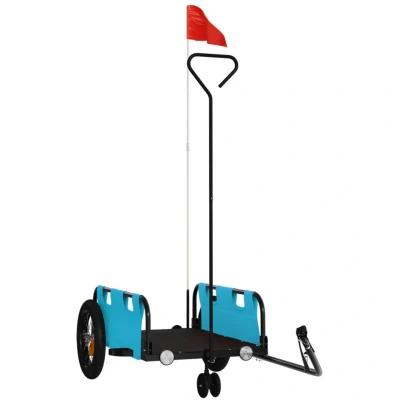 Image of vidaXL Bike Trailer Blue Oxford Fabric and Iron