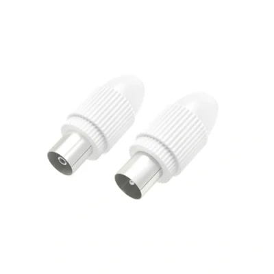 Image of Hama antenna plug + socket (replacement, connector, for cables approx. 0.5 to 1.1 mm diameter, terminal, coaxial) white