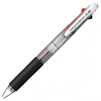 Image of Uni Ballpoint Pen Jetstream 3 Color Black, Red, Blue Ink 0.7mm, Transparent (SXE340007.T)
