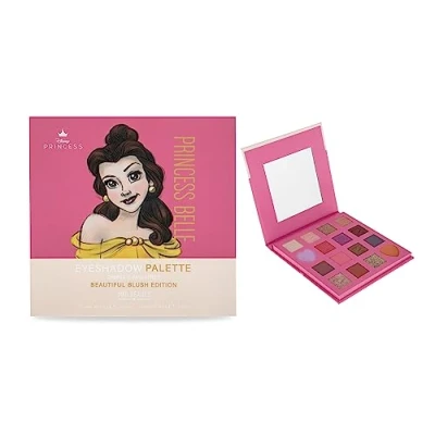 Image of MAD Beauty Disney Pure Princess Belle &amp; The Beast Sixteen Shade Palette With Mirror, Self Care Cosmetic Gift