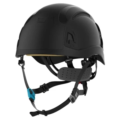 Image of JSP EVO ALTA Skyworker Safety Helmet, Wheel Ratchet, Vented, Black, All round impact protection, Industrial Climbing helmetmeeting EN 12492 with a 4 point chinstrap (ARC170 001 100)