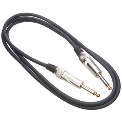 Image of Stagg Deluxe Instrument Cable, 1/4&quot; 6.35mm Jack To Jack, Heavy Duty Connectors, 1,5 Metres / 5 Feet, Black