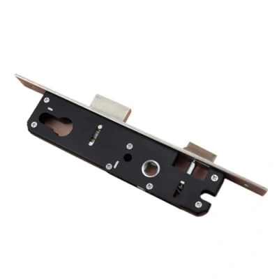 Image of NGHSDO Door Lock Gearbox Black Mortise Body Frame Sliding Steel Security Entrance Fittings Box (Backset : 20mm, Color Black)