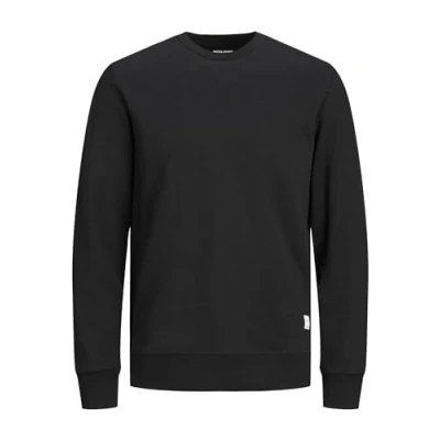 Image of JACK &amp; JONES Men&#039;s Classic Sweater Big Size Long Sleeve Sweatshirt Oversized Jumper JJEBASIC, Colours:Black, Sweater:7XL
