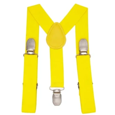 Image of NestNook Kids Braces Y Shape Children Suspenders for Boys Girls (Yellow)