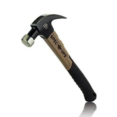 Image of Spec Ops Tools Fiberglass Hammer, 16 oz, Curved Claw, Shock Absorbing Grip