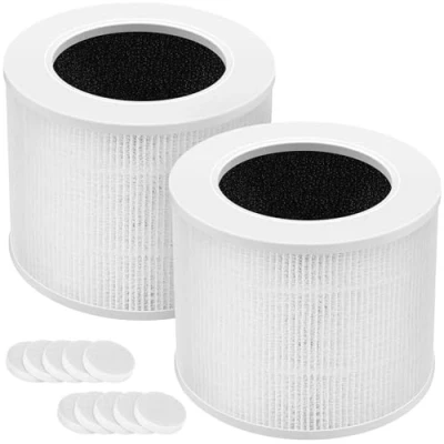 Image of 2 Pack Replacement HEPA Filter Compatible for Levoit Core Mini RF Air Purifier, 3 In 1 Filtration System, H13 True