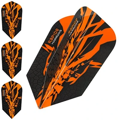 Image of Harrows Rapide X Dart Flights 100 Micron Slim 5 Sets (15) (Orange)