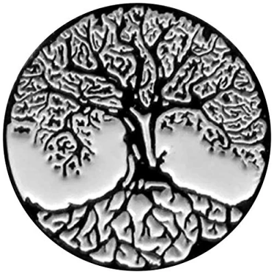 Image of Tree Of Life Enamel Pin Badge White 2.5 x 2.5cm