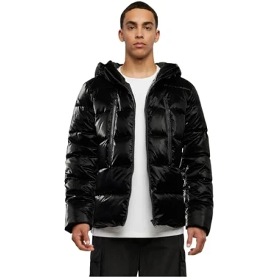 Image of Urban Classics Shark SKIN Puffer Winter jacket, Men&#039;s, Size: 4XL, Black