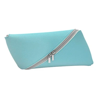 Image of WEDO &quot;SLOPE&quot; Pencil Case Space Saving 2 Zippers Easy to Clean turquoise