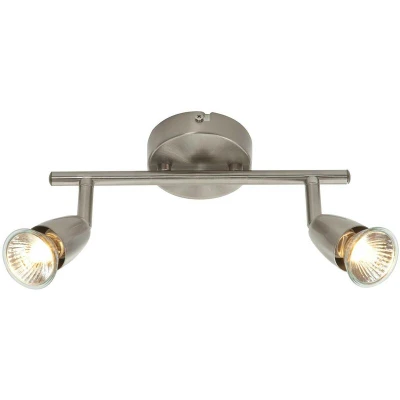 Image of Endon 2 Light Spotlight Satin Nickel, GU10