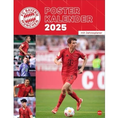 Image of FC Bayern München Posterkalender 2025: Wandkalender mit den besten Spielerfotos des Bayern. Toller Kalender für Fußballfans. 34 x 44 cm.