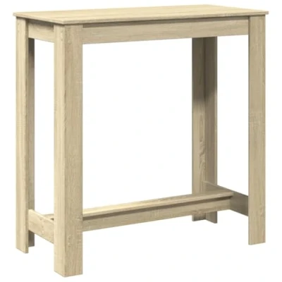 Image of vidaXL Bar Table Kitchen Pub Bistro Engineered Wood Sonoma Oak Rectangular 102 x 50 103.5 cm 90 kg Load Capacity Assembly Required