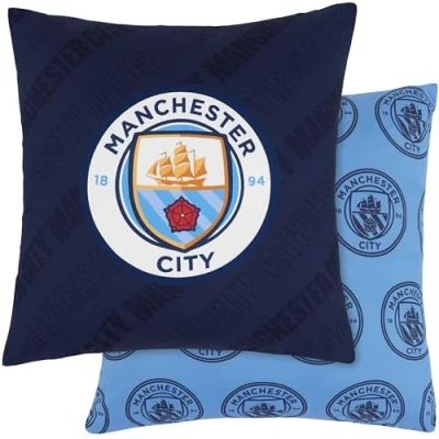 Image of MANCHESTER City F.C. Square Cushion Covers, 39 x 39cm Bed, Sofa Cover Pack of 2 Man Gifts