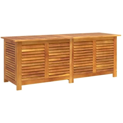 Image of vidaXL Solid Wood Acacia Garden Storage Box Multipurpose Outdoor Chest with Water Resistant PE Bag, Brown, 150x50x56 cm