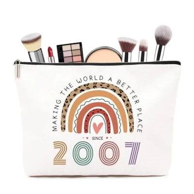 Image of ZUFIO 18th Birthday Gifts for Girl, Makeup Bag,18th Funny Gift Cosmetic Bags,18th Ideas Bag(2007)