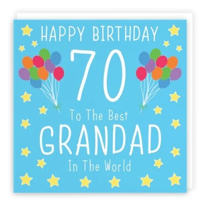 Image of Hunts England Large Grandad 70th Birthday Card Size Happy Best In The World Iconic Collection 210 x mm Age 70