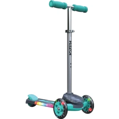 Image of Razor Rollie, 3 Wheel Scooter For Younger Children, Seated and Stand Up Riding Options, Light Wheels, Ages 2 1/2 4, Adjustable handlebars, Kick Scooter, Teal
