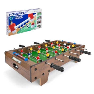 Image of Toyrific Power Play Table Top Football Game, Wooden Outdoor Indoor Game for Kids and Adults, Large 27Inch