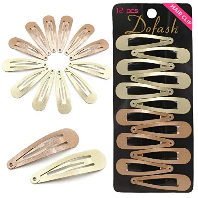Image of Dofash Snap Hair Clips Metal Grips 5CM/2IN Basic Accessories 12pcs (Blonde 6pcs+Light Brown 6pcs)