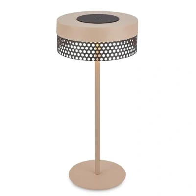 Image of Briloner Booha rechargeable table lamp, beige, metal, IP44, dimmable