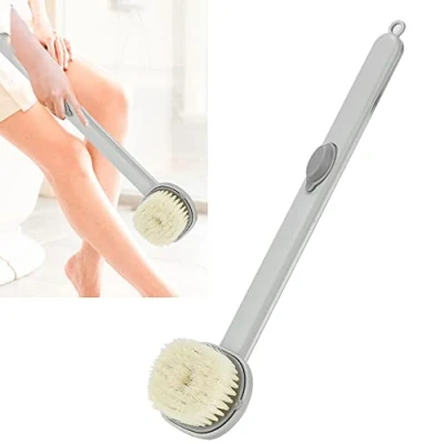 Image of Back Scrubber for Shower, Shower Brush with Long Handle Exfoliating Skin and Soft Scrub Body, Scrubbers Use in Men Women Elderly (Grey)