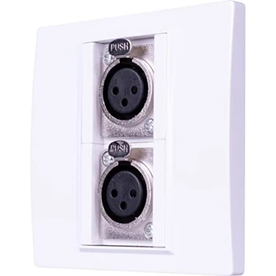 Image of Wall Plate 2 x XLR Female sockets with Solder Connections