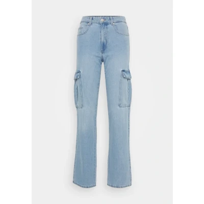 Image of ONLY Onlriley Cargo Straight leg jeans, Women&#039;s, Size: 26x34, Light blue denim