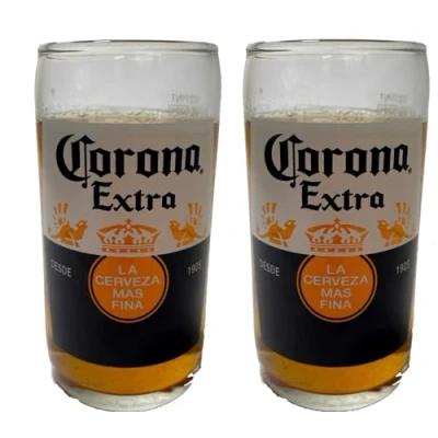 Image of TUFF LUV Official Nucleated Corona Extra Half Pint Beer Glass [Set of 2]