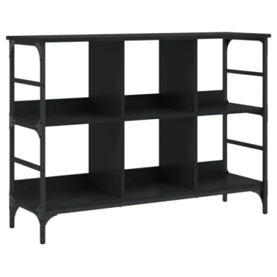 Image of vidaXL Engineered Wood Sideboard Black Storage Cabinet with Adjustable Feet Ideal for Living Room, Bedroom 102x32x73.5 cm