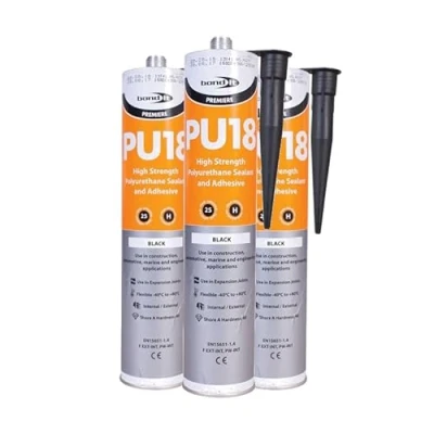 Image of (3 Tubes) PU18 Black Polyurethane Sealant Adhesive Strong Flexible for Construction, Auto and Marine applications. Non Shrinking High Grab Suitable Expansion Joints . Paintable