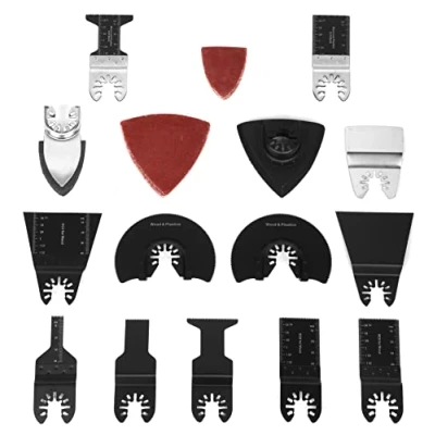 Image of WEN MTB014 34 Piece Oscillating Multi Tool Accessory Set with HCS Blades, Bi Metal Sanders, and Scraper