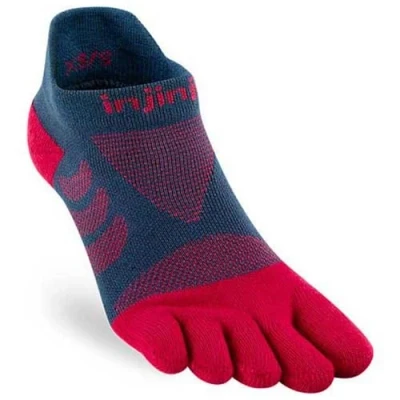 Image of Injinji Women&#039;s Ultra Run No Show Socks M/L (40½ 44½) Breathable, Moisture Wicking Red Running Gear