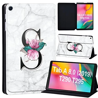 Image of FINDING Case Galaxy Tab A 8.0 2019 T290 T295, Slim Light Cover Stand Hard Shell Folio for inch Tablet Model SM (Wi Fi) T295 (LTE) (whitemarbleS)
