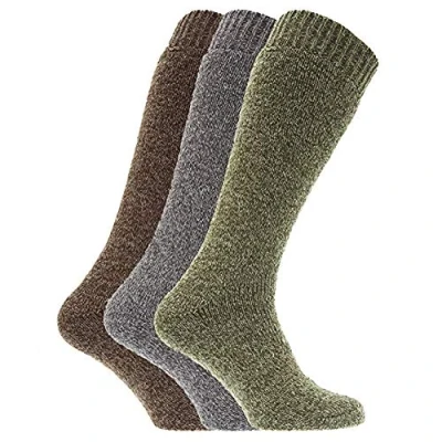 Image of 6pairs Mens Long Chunky Thermal Socks Walking Hiking Winter Warm Work UK Shoe Size 6 11 Black (6 Pairs Socks)