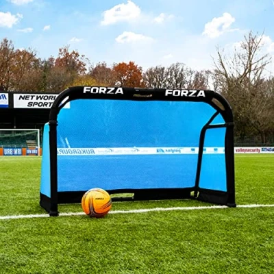 Image of FORZA Aluminium POD Football Goal Fold Away &amp; Freestanding Target Goals Carry Bag Included [9 Colours 3 Size Options] (Sky Blue, 4ft x 2.5ft)