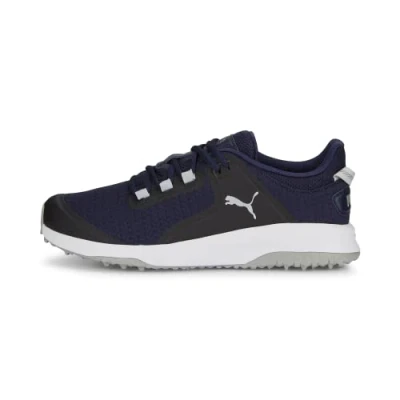 Image of Puma Golf Men&#039;s Fusion Grip Shoe, Navy Silver Quiet Shade, 9 UK