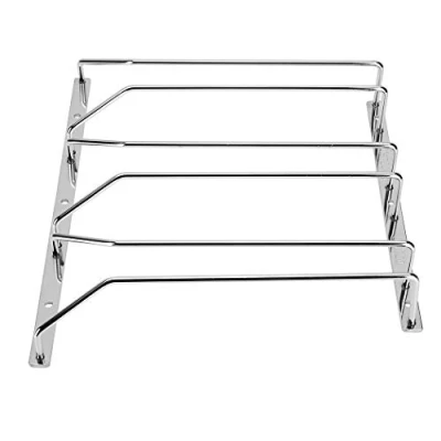 Image of Dianoo Wine Glass Holder Under Cabinet Hanging Stand with Screws Chrome Finish 27 cm 3 Rows
