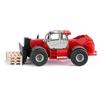 Image of siku 3507, Manitou MHT 10230 Telescopic Handler, 1:50, Metal,Plastic, Red, Incl. 3 pallets