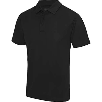 Image of Just Cool Mens Plain Sports Polo Shirt (M) (Jet Black)