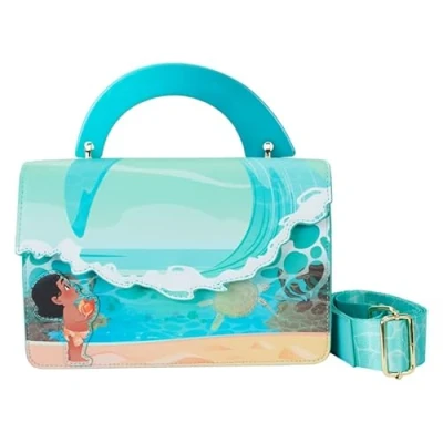 Image of Loungefly Disney Young Moana Ocean Waves Handle Crossbody Bag Multi