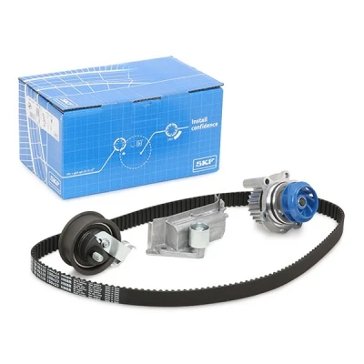 Image of VKMA01936, VKPC81620 Water Pump + Timing Belt Kit SKF VKMC 01936 with tensioner pulley damper 150 rounded tooth profile Plastic